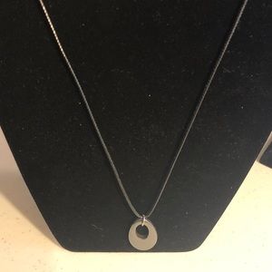 Vegan leather and hematite necklace